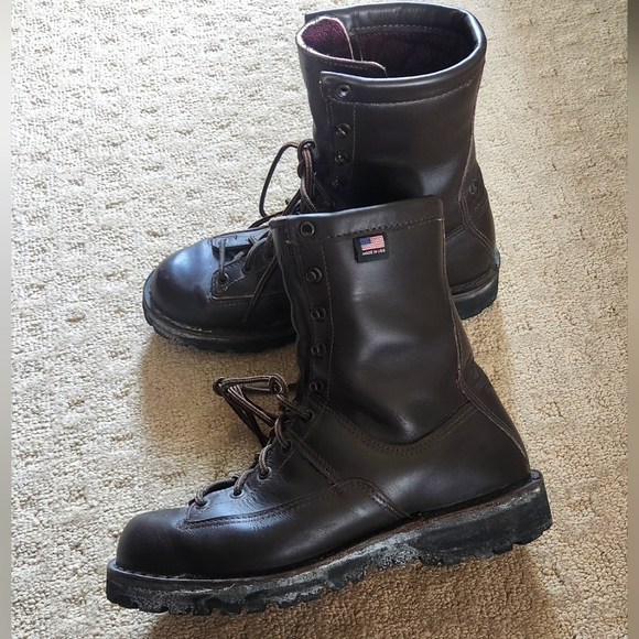 Danner Other - Danner Hood Winter Light Leather Boots 8" Brown Vibram Lace Up Soles Mens 9